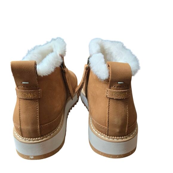 TOMS Women's Marlo Ankle Boots in tan leather and suede women's 6 - Picture 4 of 9